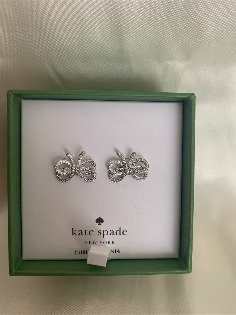 kate spade Silver Crystal Butterfly Stud Earrings